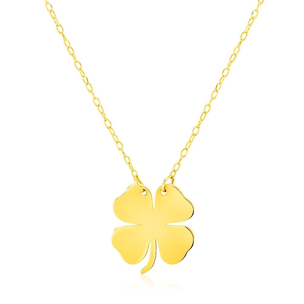 14K Yellow Gold Malachite Four Leaf Clover Necklace, Green Malachite Clover  Necklace, Lucky Charm, Irish Clover Necklace, Good Luck Necklace