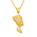 Gold Nefertiti Necklace | Egyptian Queen Nefertiti Pendant