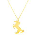 Horse Necklace 14K Gold | Womens Horse Pendant