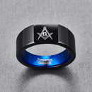 Masonic Ring Black Tungsten Carbide