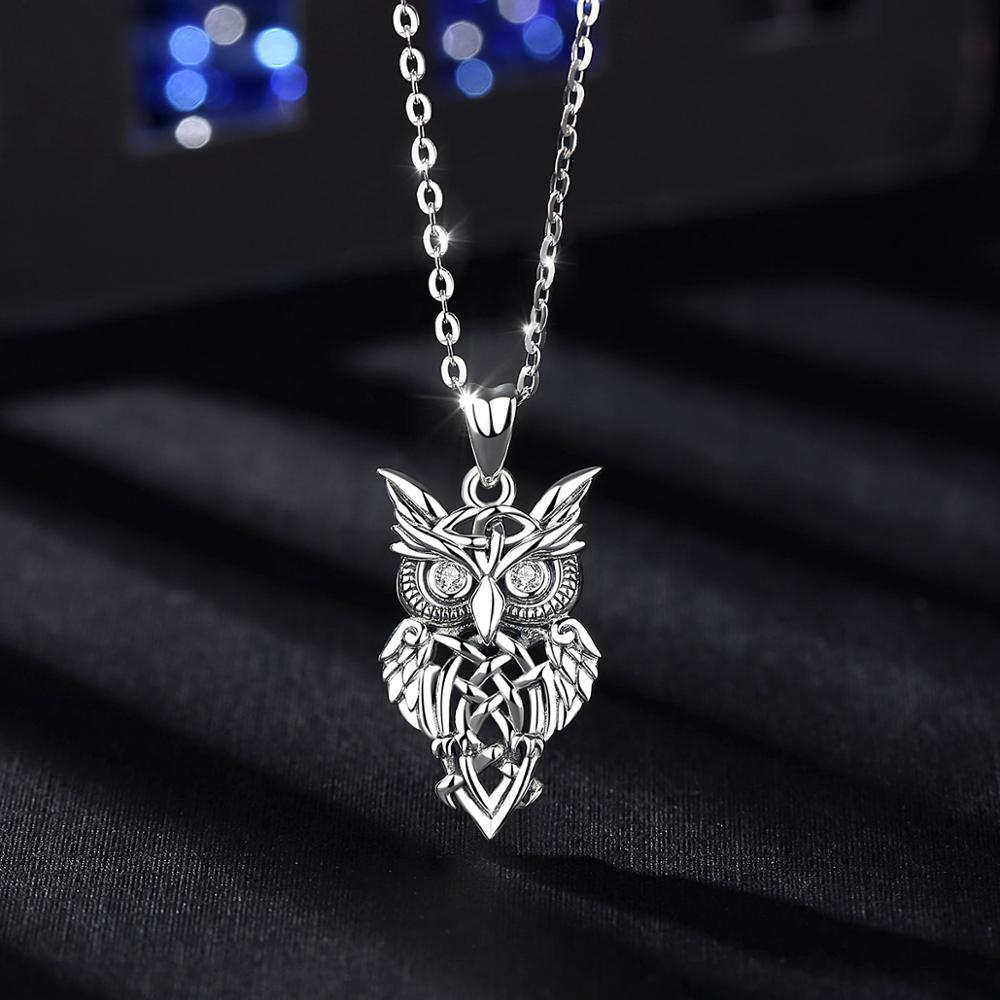 Owl Necklace 925 Sterling Silver Pendant New Jewelrify 6849